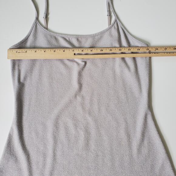 Express Silver Metallic Knit Cami Tank Top Scoop Neck Spaghetti Strap Fairy Glam - Picture 4 of 11